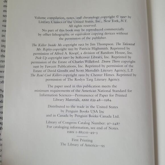 Crime Novels: American Noir of the 1950s – LOA Hardcover #2, Excellent Condition - Picture 6 of 7